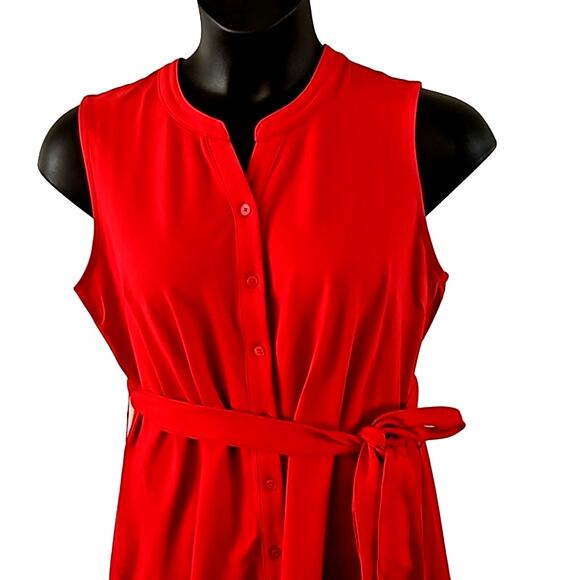 Isaac Mizrahi Live! Pique Sleeveless Dress Size: Petite Large Color Red NWOT - Picture 5 of 9